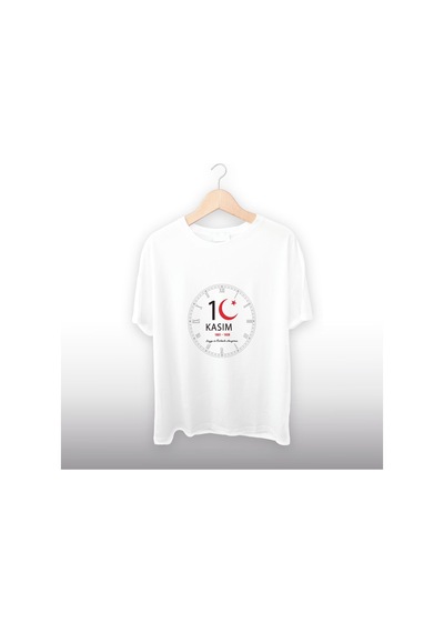 10 Kasım Atatürk Unisex Tişört Beyaz