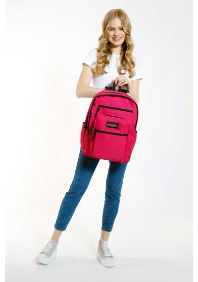 Kaukko Full Pocket Okul Sırt Çantası Koyu Pembe K1604