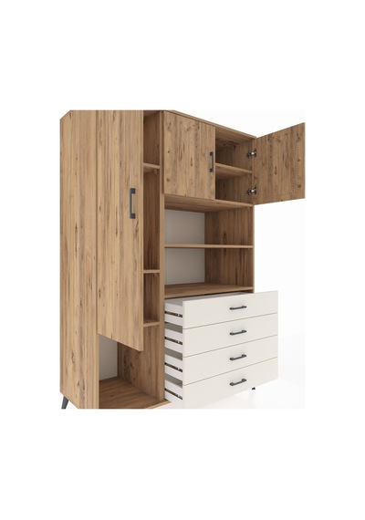 Kronos Dolap 7 Raflı 4 Çekmeceli 3 Kapaklı 132x59x195 Çam-çam... Çam Kronos Dolap 7 Raflı 4 Çekmeceli 3 Kapaklı 132x59x195 Çam-çam... Çam