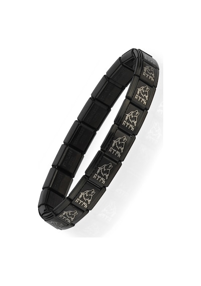 Kurt Kafası Göktürkçe Türk Yazılı İtalyan Charm Unisex Çelik Bileklik Scb57 Siyah 96231863