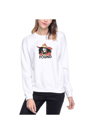 Carmen Sandiego Found Baskılı Beyaz Kadın Sweatshirt