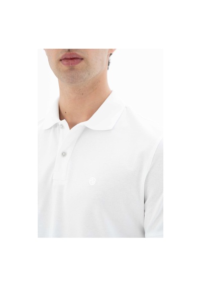 AR-MA Arma Erkek %95 Pamuk Polo Yaka Regular Fit T-shirt Y25374302501 Beyaz