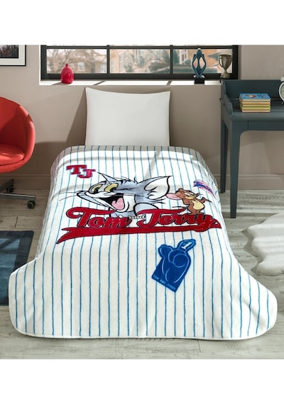 Özdilek Lisanslı Tek Kiş. Battaniye 155x215 -tom Ve Jerry Mavi Mavi