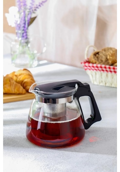 Orret Home Isıya Dayanıklı Borosilikat Cam Demlik, Kendinden Süzgeçli, Şık Tasarım 900 Ml Diğer