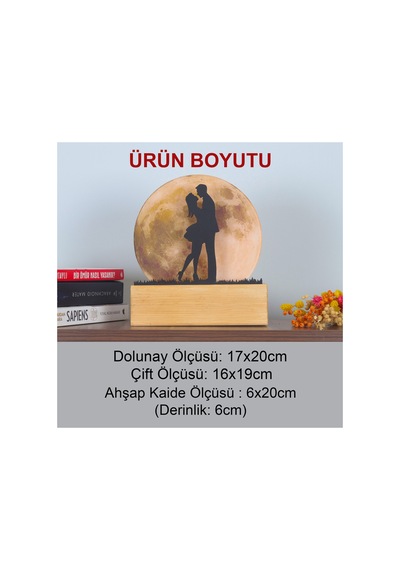 Led Işıklı Pleksi Dolunay Kişiselleştirilebilir Biblo Sandra Sarılan Sevgili Anahtar Askılığı Sarı - 737331545 Sarı