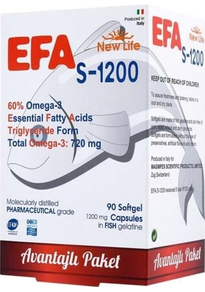 New Life Efa S-1200 Balık Yağı 90 Kapsül