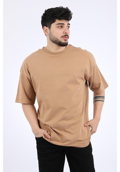Stil Kombin Düz Basic Oversize Erkek Tişört Bld