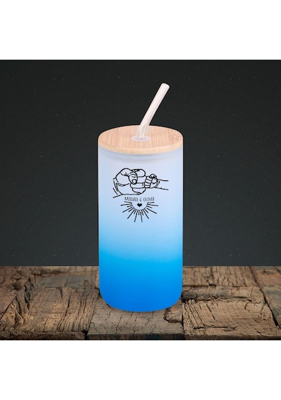 Bk Gift İsimli Dad Tasarımlı Mavi Renk Pipetli Buzlu Cam Bardak 600ml - 8, Babaya Hediye, Doğum Günü Hediyesi Kobitmeyen137842 Bk Gift