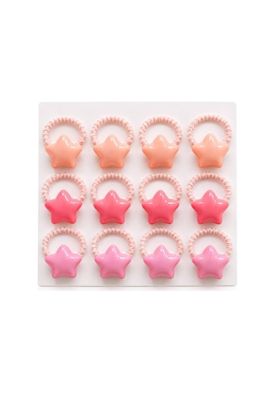 Yıldız Figürlü Pembe Renkli Çocuk Saç Lastiği Seti 12 Adet Renkli Yıldız - 255601554 Renkli Yıldız - 255601554 Renkli Yıldız