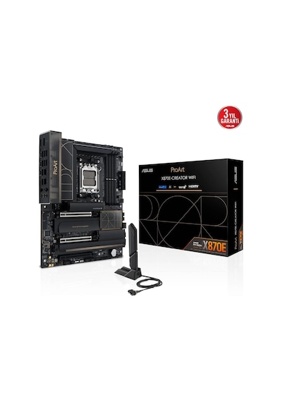 Asus Proart X870e-creator Wıfı, 4xddr5, 4xm.2, Hdmı, Dp, Type-c, Pcıe 5.0, Wi-fi 7, Bluetooth V5.4, Asus Proart X870e-creator Wıfı, 4xddr5, 4xm.2, Hdmı, Dp, Type-c, Pcıe 5.0, Wi-fi 7, Bluetooth V5.4,
