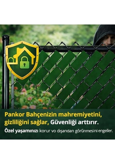 Tel Koruma Kapatma Gizlilik Pvc Çit Şeridi 50 Metre 5cm Yeşil