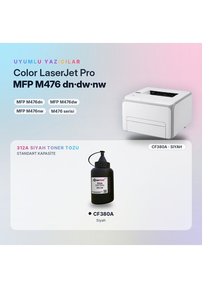 Hp 312a Cf380a Toner Tozu Siyah 105gr / Color Laserjet Pro Mfp M476dn / M476dw / M476nw
