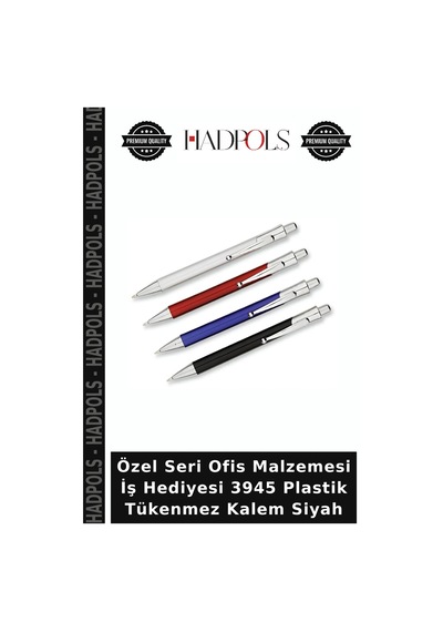 Özel Seri Ofis Malzemesi İş Hediyesi 3945 Plastik Tükenmez Kalem Siyah