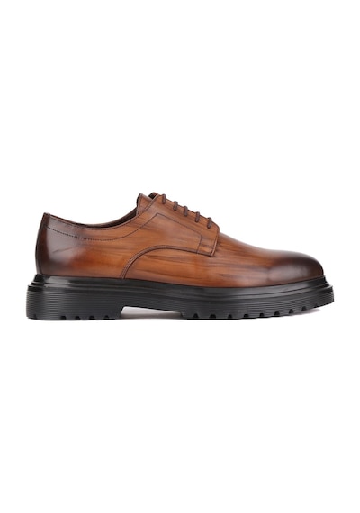 Shoetyle - Taba Deri Bağcıklı Erkek Klasik Ayakkabı 250-2013-775-taba