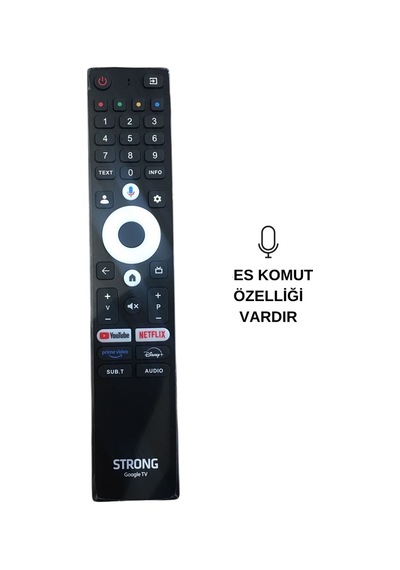 Ses Komutlu Strong - Profilo Uyumlu Google Tv Netflıx - Youtube - Prıme Vıdeo - Dısney+ Tuşlu Ses Komutlu Lcd-led Tv Kumanda