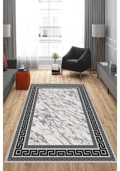 Eliana Home Dijital Baskı Yıkanabilir Kaymaz Taban Salon Halısı Ve Yolluk Rv176-fnl483 Siyah