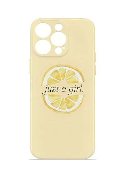 Apple iPhone Uyumlu 12 Pro Max Vorian İnce Kamera Korumalı Mika Kılıf Just A Girl Lemon Just A Girl Lemon Mika