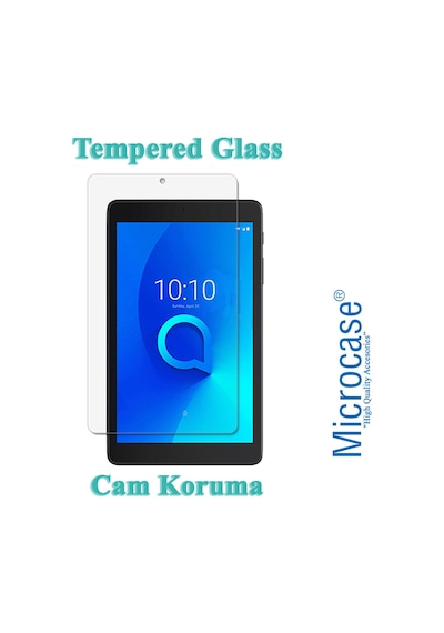 Microcase Alcatel Uyumlu 3T 8 İnch Tempered Glass Cam Koruma