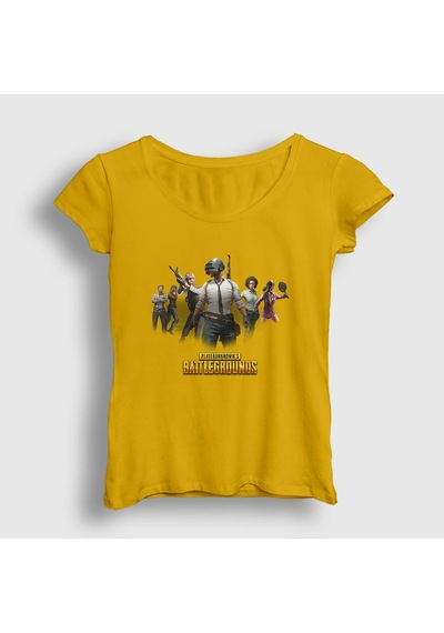 Presmono Kadın Team Pubg T-shirt Sarı