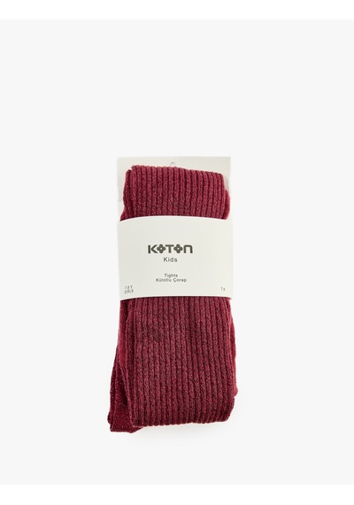 Koton Fitilli Külotlu Çorap Bordo 7wkg80199aa