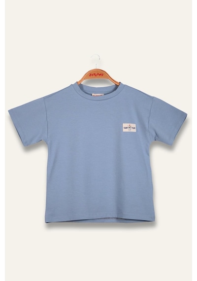 Zeyland Erkek Çoçuk Sörf Baskılı T-shirt - Mavi Mavi