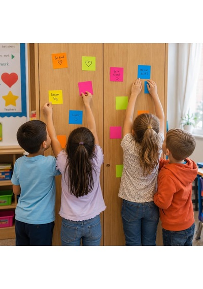 Meyveli Hayvanlı 6'li Mini Akıllı Not Kağıdı Seti 100 Sayfa Yapışkansız Post-it