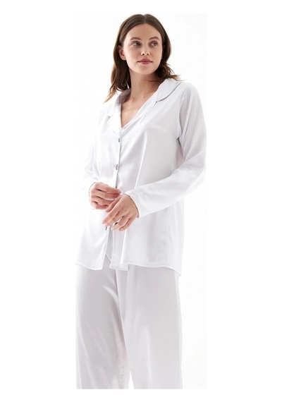 İkikareshop Kadın Beyaz Oversize Saten Pijama Takımı - Rahat Kesim Şık Ev Giyim Seti Çok Renkli İkikareshop Kadın Beyaz Oversize Saten Pijama Takımı - Rahat Kesim Şık Ev Giyim Seti Çok Renkli
