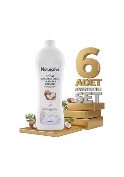 Naturalive Doğal Çamaşır Suyu Oksi Leke Çıkarıcı 6x750 Ml