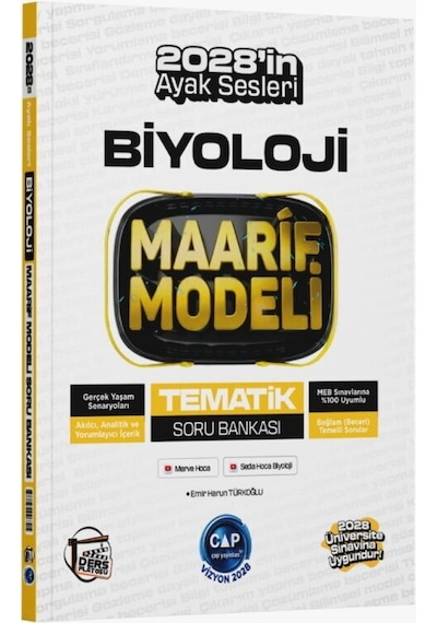 Çap Yayınları Üniversiteye Hazırlık Biyoloji Ders Platosu Maarif Modeli Tematik Soru Bankası