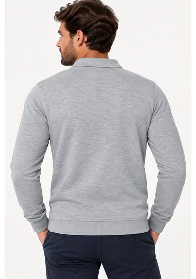 V9007 Dewberry Erkek Sweatshırt-düz Gri