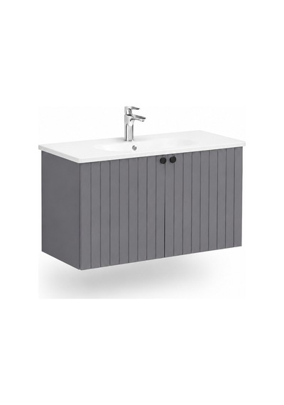 Root Groove Lavabo Dolabı Kapaklı 100 Cm Gri 69312 Root Groove Lavabo Dolabı Kapaklı 100 Cm Gri 69312