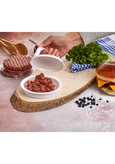 Hamburger ve Köfte Kalıbı Köfte Presi Şekillendirici Burger Press Pratik Köfte Yapma Aparatı Beyaz