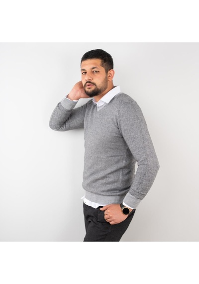 San&Fa Erkek V Yaka Slimfit Triko Kazak