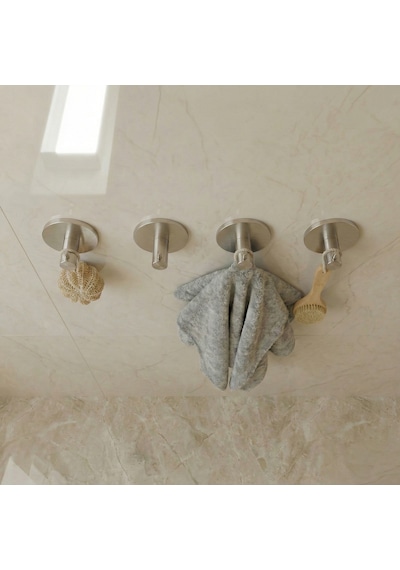 Zift Unique 4 Adet Paslanmaz Çelik Krom Banyo/Bornoz/Havlu Askısı Krom
