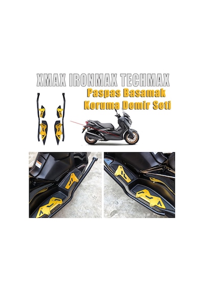 Xmax Techmax 250/300 2018-2025 Paspas Basamak Koruma Demir Seti Titanyum Gri Renk Titanyum