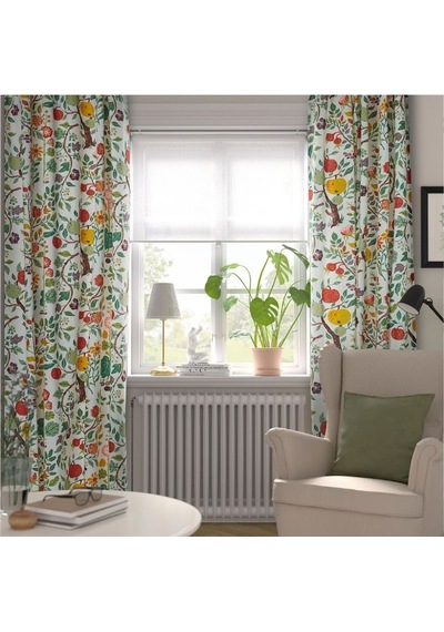 Ikea Vıldpersılja Yastık Kılıfı 50 X 50 Cm Kırmızı - Yeşil - Beyaz Çok Renkli