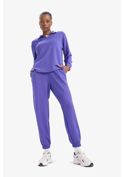 DeFactoFit Oversize Geniş Kalıp Yarım Fermuarlı Dik Yaka Modal Sporcu Sweatshirt D7126AX25SPPR273