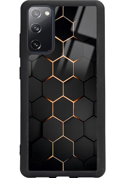Samsung Uyumlu S20 Fe Yellow Carbon Tasarımlı Glossy Telefon Kılıfı Çok Renkli