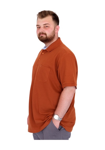 Mode Xl Büyük Beden Erkek T-shirt Polo Yaka Cepli Klasik Pike 20552 Tarçın Kahverengi Mode Xl Büyük Beden Erkek T-shirt Polo Yaka Cepli Klasik Pike 20552 Tarçın Kahverengi