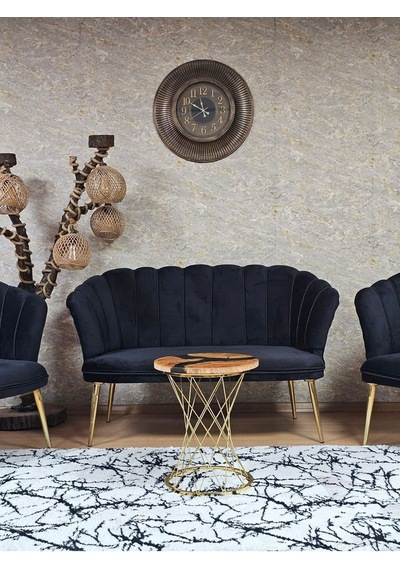 Zafir Papatya Çay Seti Koltuk Takımı Gold Sivriltme Ayak, Balkon, Salon, Ofis, Cafe Koltuk Takımı Siyah Zafir Papatya Çay Seti Koltuk Takımı Gold Sivriltme Ayak, Balkon, Salon, Ofis, Cafe Koltuk Takımı Siyah