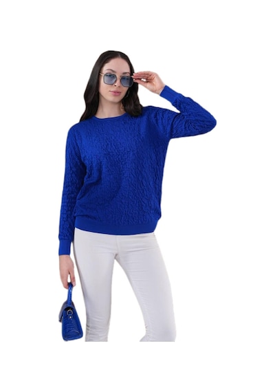 Lavella Kadın Bisiklet Yaka Büzgülü Kazak 12833 Bgl-st04228 Saks Mavi