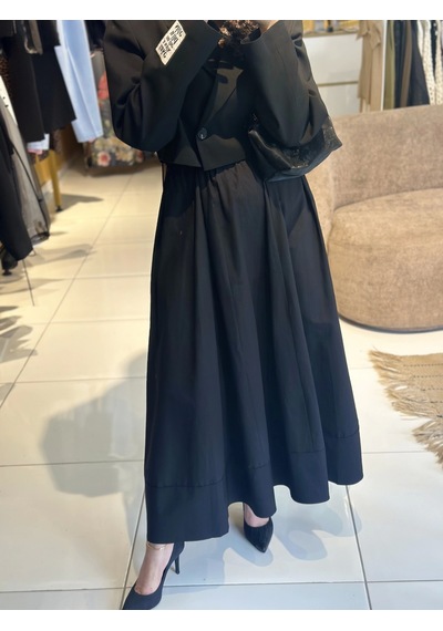Poplin Etek Siyah Siyah