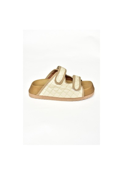 Fox Shoess811546209 Bej Kalın Tabanlı Kadın Terlik Bej