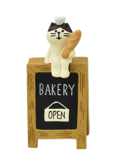 Fırın Tabelasındaki Kedi Mini Figür
