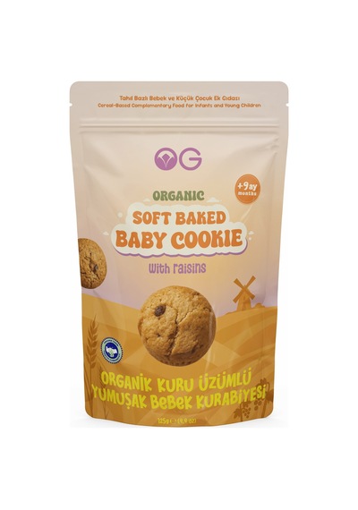 Og Natural Organik Kuru Üzümlü Yumuşak Bebek Kurabiyesi 125 G