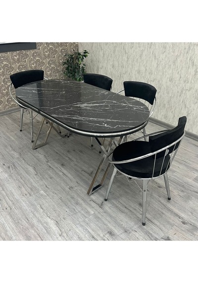 Mutfak Masası Takımı , Salon Masa Takımı , 4 Kişilik Mutfak Masa Takımı , Uzay Galasy Takım Gümüş Siyah Mutfak Masası Takımı , Salon Masa Takımı , 4 Kişilik Mutfak Masa Takımı , Uzay Galasy Takım Gümüş Siyah