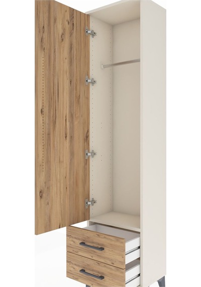 Arges Dolap Tek Raflı 2 Çekmeceli Tek Askılı 44x30x182 Aytaşı... Aytaşı