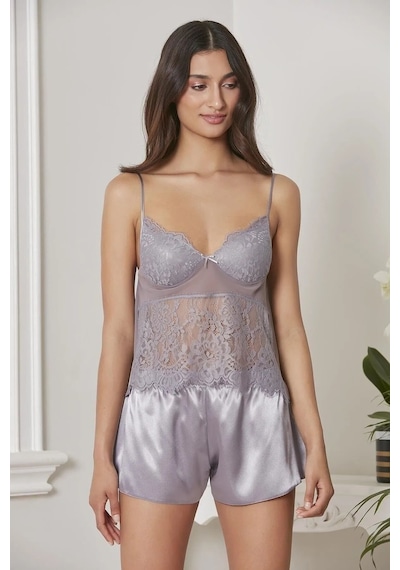 Pierre Cardin 6015 Kadın Dantelli Saten 6'lı Set-royal ROYAL