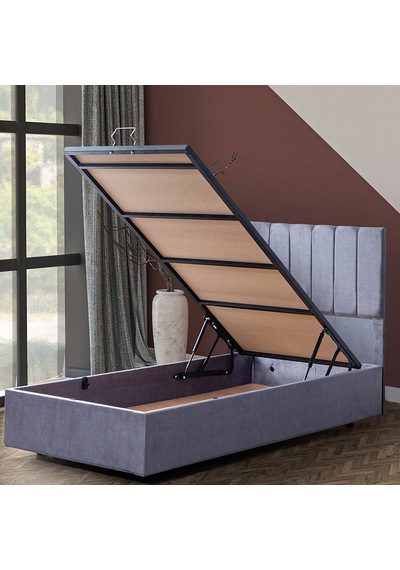 Cesur İkili Set, Cesur Tek Kişilik Baza Başlık Seti Açık Gri 120 x 200