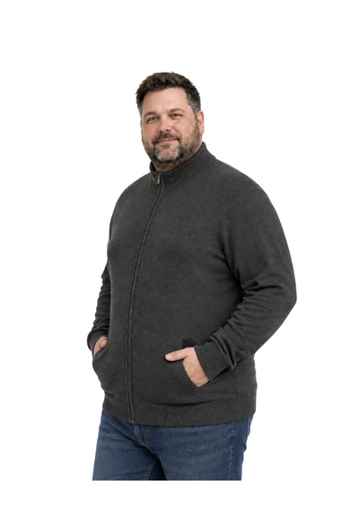 Battalmoda Erkek Büyük Beden Antrasit Basic Cepli Triko Hırka 3xl-4xl-5xl-6xl